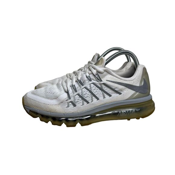 Nike Air Max 2015 Flyknit Racer Running Sneakers White Silver 705457 6.5Y, W8 - Picture 2 of 7